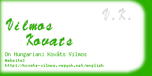 vilmos kovats business card